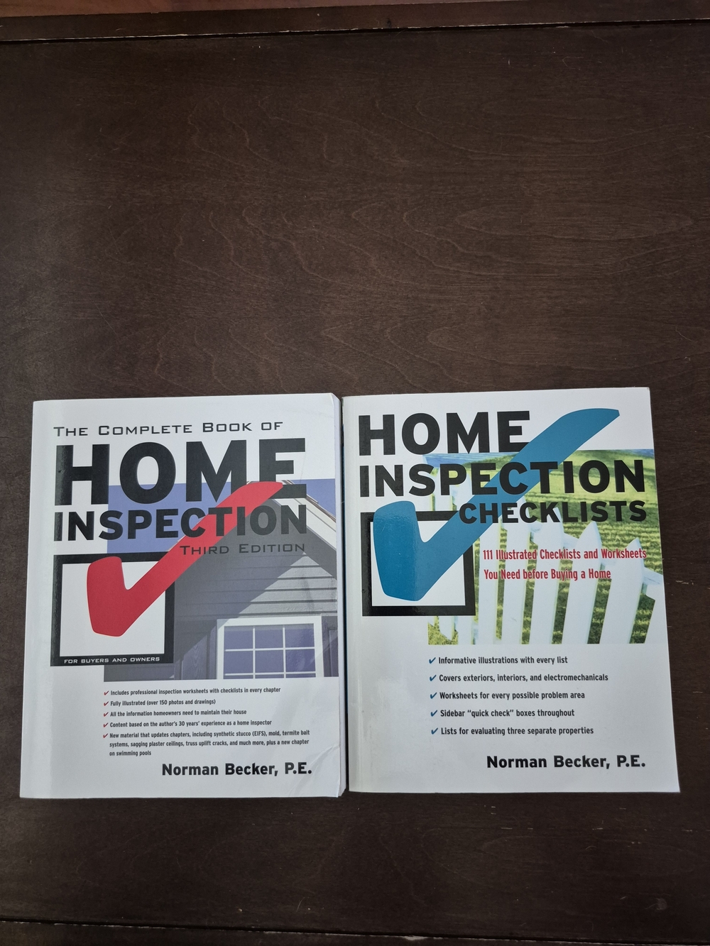 Norman Becker Home Inspection Checklists Book Set - White & Blue Covers